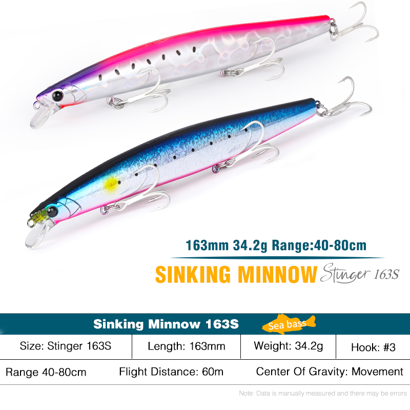 Fishing Lure Buzzbait - TSURINOYA 163S Ультрадальняя Погружаемая Воблер-Минноу для