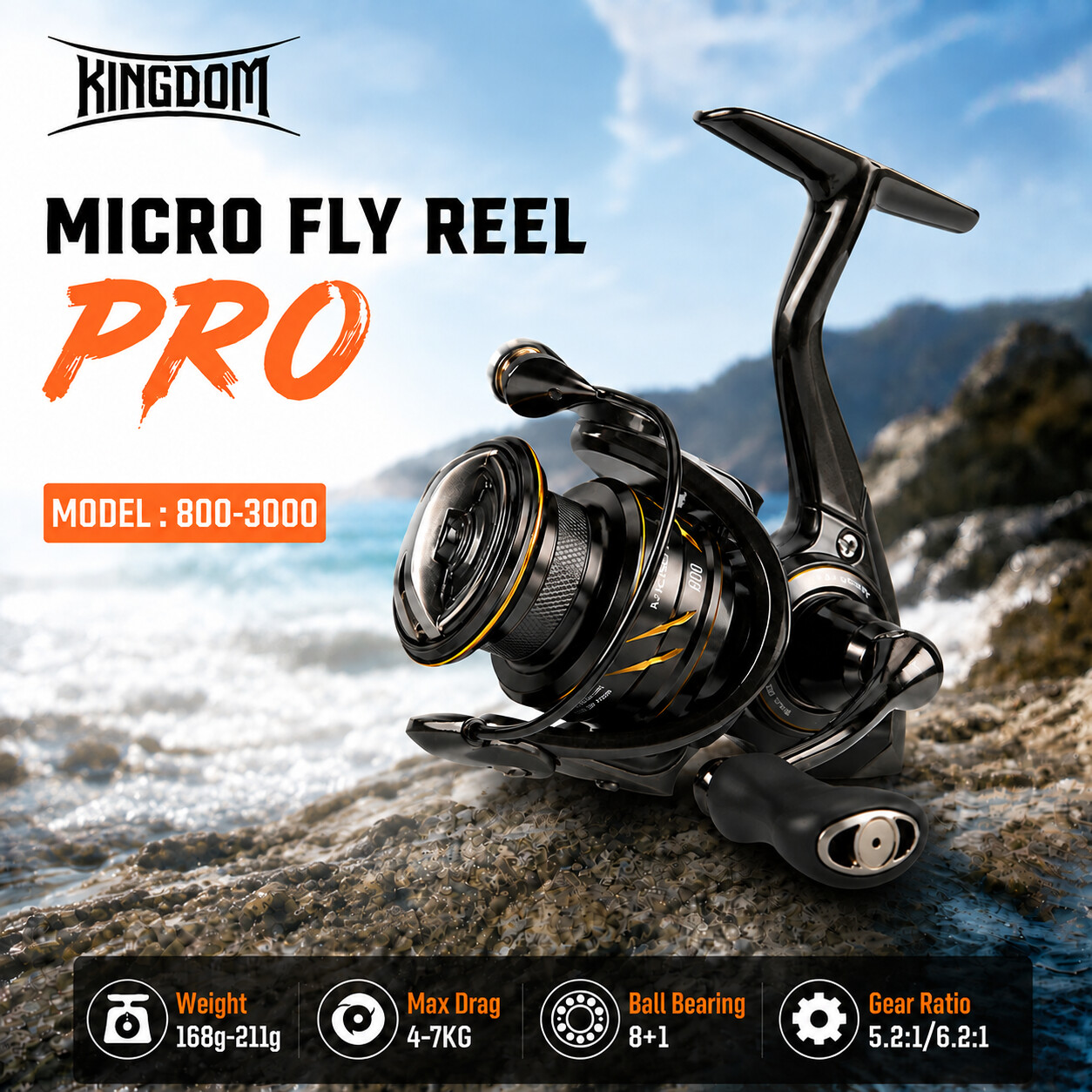 Abu Garcia Reel Max - Рыболовная спиннинговая катушка Kingdom Micro Fly